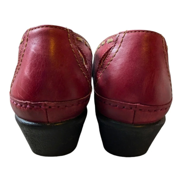 Clarks Artisan Collection Leather Red Cutout Slides Sandals 6.5M - Picture 6 of 9